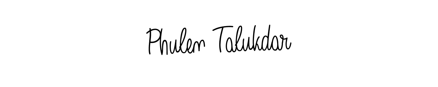 You should practise on your own different ways (Angelique-Rose-font-FFP) to write your name (Phulen Talukdar) in signature. don't let someone else do it for you. Phulen Talukdar signature style 5 images and pictures png