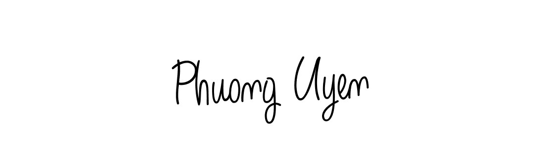 You should practise on your own different ways (Angelique-Rose-font-FFP) to write your name (Phuong Uyen) in signature. don't let someone else do it for you. Phuong Uyen signature style 5 images and pictures png