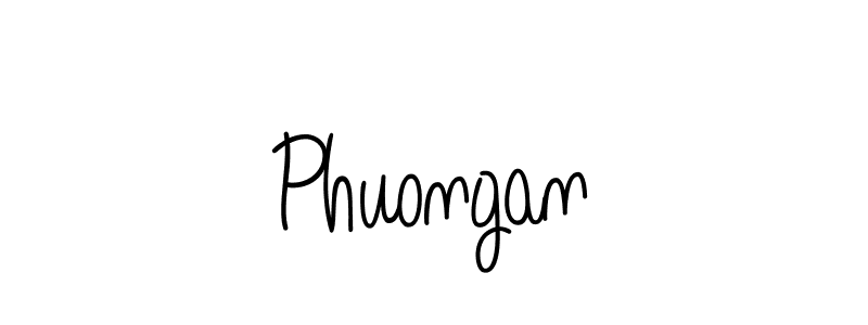 Design your own signature with our free online signature maker. With this signature software, you can create a handwritten (Angelique-Rose-font-FFP) signature for name Phuongan. Phuongan signature style 5 images and pictures png