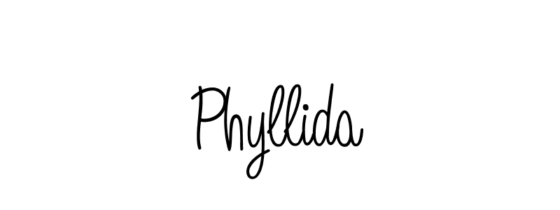 Phyllida stylish signature style. Best Handwritten Sign (Angelique-Rose-font-FFP) for my name. Handwritten Signature Collection Ideas for my name Phyllida. Phyllida signature style 5 images and pictures png