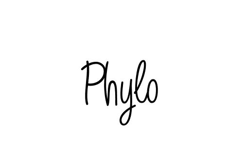 Use a signature maker to create a handwritten signature online. With this signature software, you can design (Angelique-Rose-font-FFP) your own signature for name Phylo. Phylo signature style 5 images and pictures png