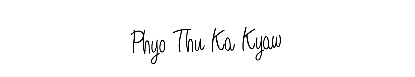 Design your own signature with our free online signature maker. With this signature software, you can create a handwritten (Angelique-Rose-font-FFP) signature for name Phyo Thu Ka Kyaw. Phyo Thu Ka Kyaw signature style 5 images and pictures png