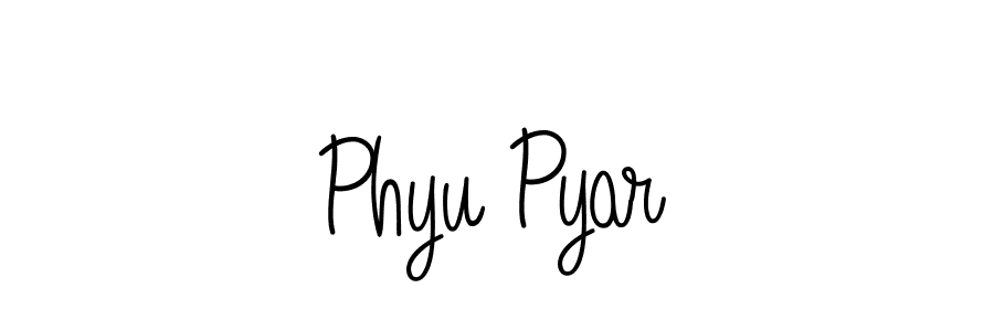 Make a beautiful signature design for name Phyu Pyar. With this signature (Angelique-Rose-font-FFP) style, you can create a handwritten signature for free. Phyu Pyar signature style 5 images and pictures png