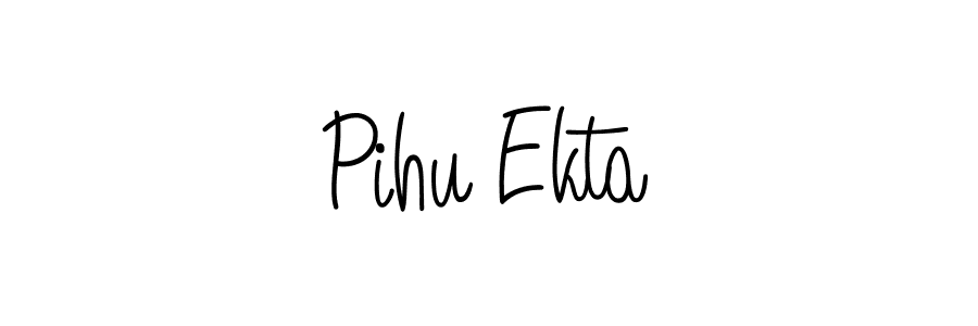 Also we have Pihu Ekta name is the best signature style. Create professional handwritten signature collection using Angelique-Rose-font-FFP autograph style. Pihu Ekta signature style 5 images and pictures png