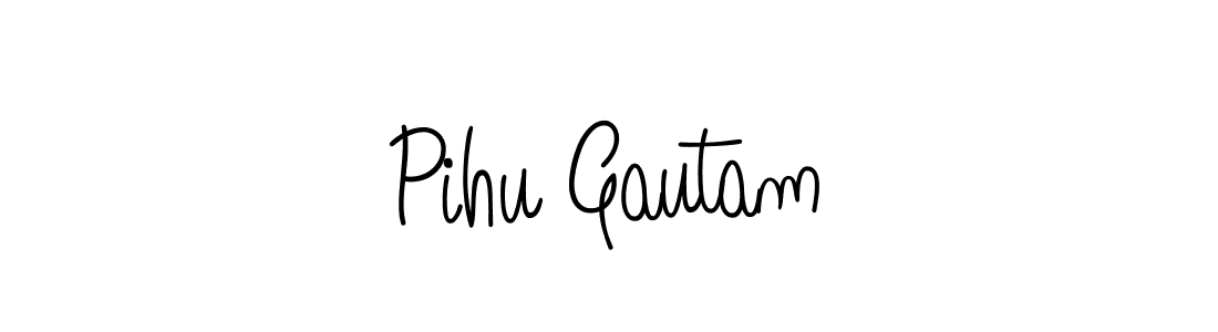 How to make Pihu Gautam name signature. Use Angelique-Rose-font-FFP style for creating short signs online. This is the latest handwritten sign. Pihu Gautam signature style 5 images and pictures png