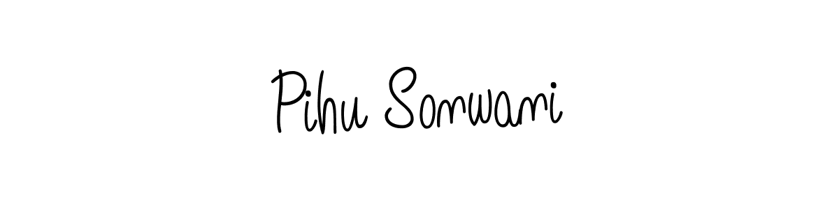 Make a beautiful signature design for name Pihu Sonwani. With this signature (Angelique-Rose-font-FFP) style, you can create a handwritten signature for free. Pihu Sonwani signature style 5 images and pictures png