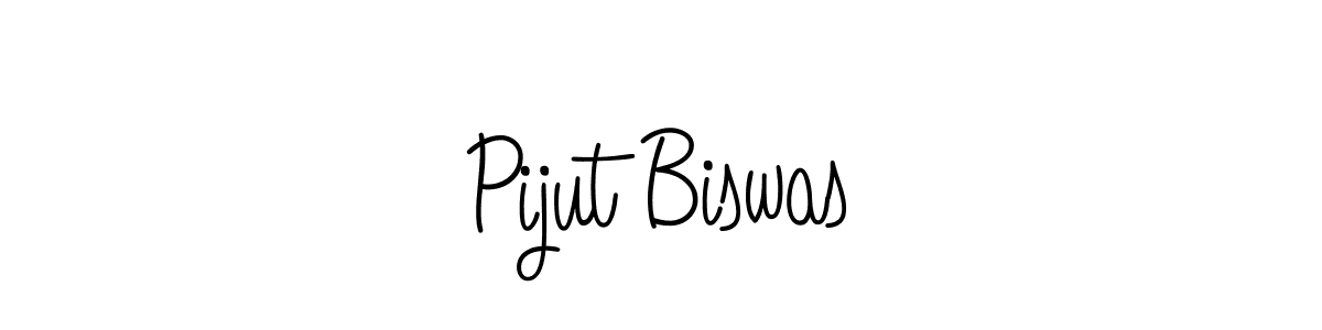 Use a signature maker to create a handwritten signature online. With this signature software, you can design (Angelique-Rose-font-FFP) your own signature for name Pijut Biswas. Pijut Biswas signature style 5 images and pictures png