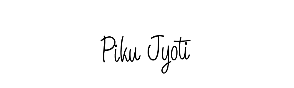 The best way (Angelique-Rose-font-FFP) to make a short signature is to pick only two or three words in your name. The name Piku Jyoti include a total of six letters. For converting this name. Piku Jyoti signature style 5 images and pictures png