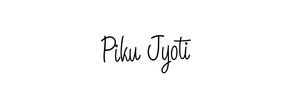 How to make Piku Jyoti name signature. Use Angelique-Rose-font-FFP style for creating short signs online. This is the latest handwritten sign. Piku Jyoti signature style 5 images and pictures png