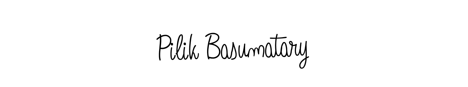 The best way (Angelique-Rose-font-FFP) to make a short signature is to pick only two or three words in your name. The name Pilik Basumatary include a total of six letters. For converting this name. Pilik Basumatary signature style 5 images and pictures png