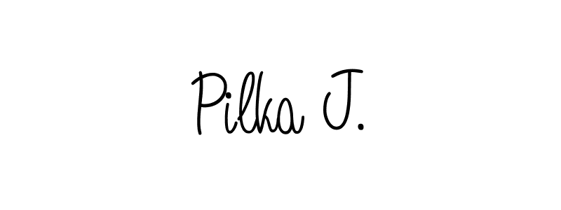 Pilka J. stylish signature style. Best Handwritten Sign (Angelique-Rose-font-FFP) for my name. Handwritten Signature Collection Ideas for my name Pilka J.. Pilka J. signature style 5 images and pictures png