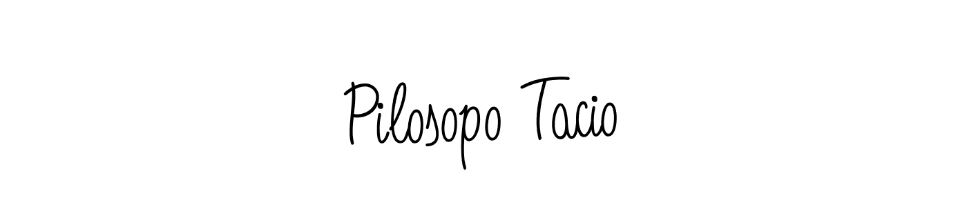 Similarly Angelique-Rose-font-FFP is the best handwritten signature design. Signature creator online .You can use it as an online autograph creator for name Pilosopo Tacio. Pilosopo Tacio signature style 5 images and pictures png