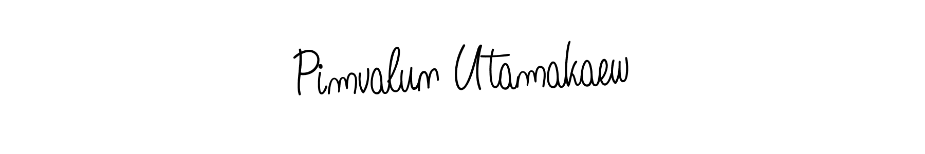 You should practise on your own different ways (Angelique-Rose-font-FFP) to write your name (Pimvalun Utamakaew) in signature. don't let someone else do it for you. Pimvalun Utamakaew signature style 5 images and pictures png