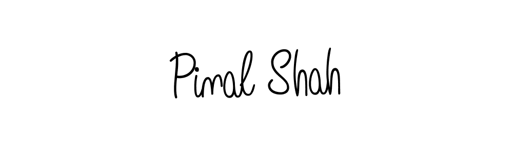 How to make Pinal Shah name signature. Use Angelique-Rose-font-FFP style for creating short signs online. This is the latest handwritten sign. Pinal Shah signature style 5 images and pictures png