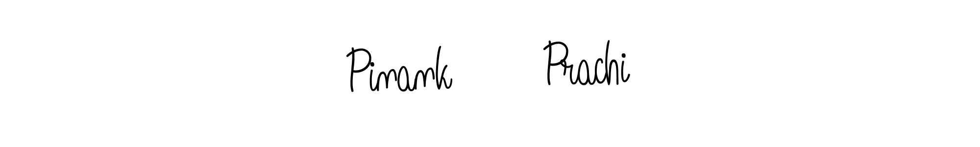 Pinank ❤️ Prachi stylish signature style. Best Handwritten Sign (Angelique-Rose-font-FFP) for my name. Handwritten Signature Collection Ideas for my name Pinank ❤️ Prachi. Pinank ❤️ Prachi signature style 5 images and pictures png