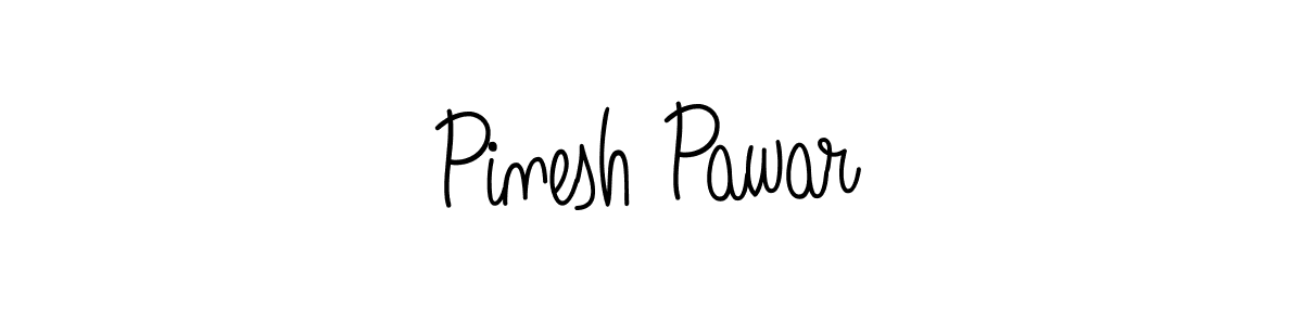 The best way (Angelique-Rose-font-FFP) to make a short signature is to pick only two or three words in your name. The name Pinesh Pawar include a total of six letters. For converting this name. Pinesh Pawar signature style 5 images and pictures png