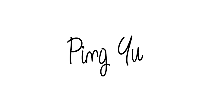 The best way (Angelique-Rose-font-FFP) to make a short signature is to pick only two or three words in your name. The name Ping Yu include a total of six letters. For converting this name. Ping Yu signature style 5 images and pictures png