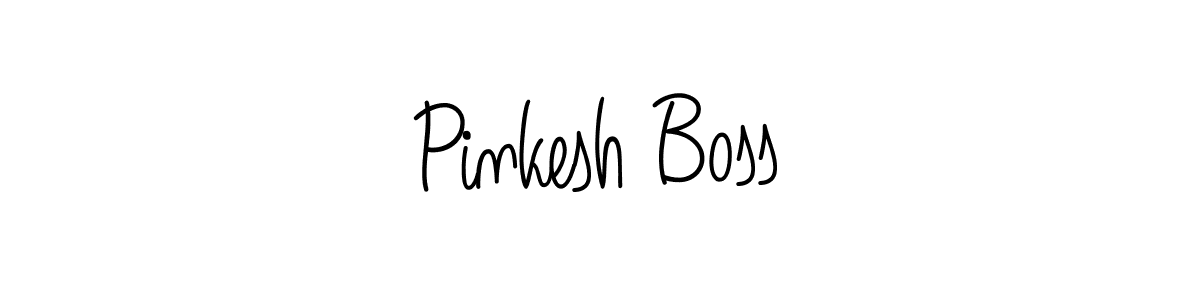 How to make Pinkesh Boss name signature. Use Angelique-Rose-font-FFP style for creating short signs online. This is the latest handwritten sign. Pinkesh Boss signature style 5 images and pictures png