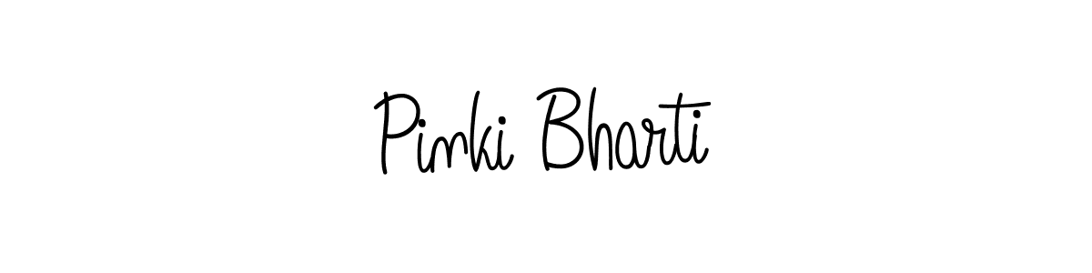 How to make Pinki Bharti name signature. Use Angelique-Rose-font-FFP style for creating short signs online. This is the latest handwritten sign. Pinki Bharti signature style 5 images and pictures png