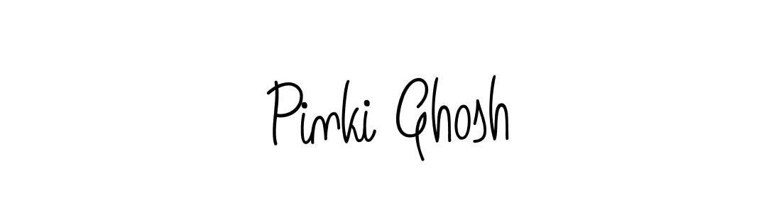 You should practise on your own different ways (Angelique-Rose-font-FFP) to write your name (Pinki Ghosh) in signature. don't let someone else do it for you. Pinki Ghosh signature style 5 images and pictures png