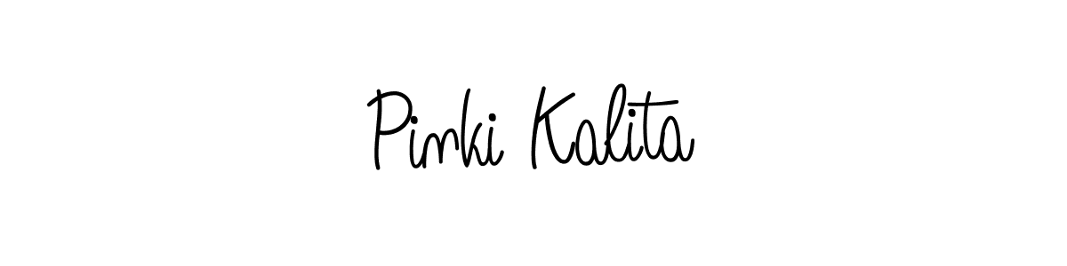 You should practise on your own different ways (Angelique-Rose-font-FFP) to write your name (Pinki Kalita) in signature. don't let someone else do it for you. Pinki Kalita signature style 5 images and pictures png