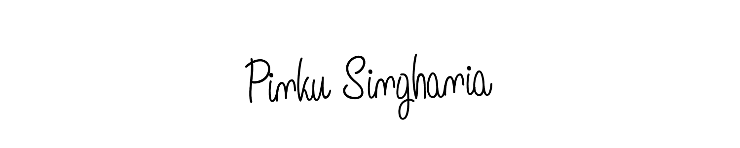 Use a signature maker to create a handwritten signature online. With this signature software, you can design (Angelique-Rose-font-FFP) your own signature for name Pinku Singhania. Pinku Singhania signature style 5 images and pictures png