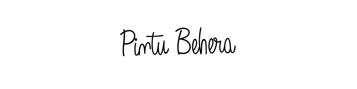 You should practise on your own different ways (Angelique-Rose-font-FFP) to write your name (Pintu Behera) in signature. don't let someone else do it for you. Pintu Behera signature style 5 images and pictures png