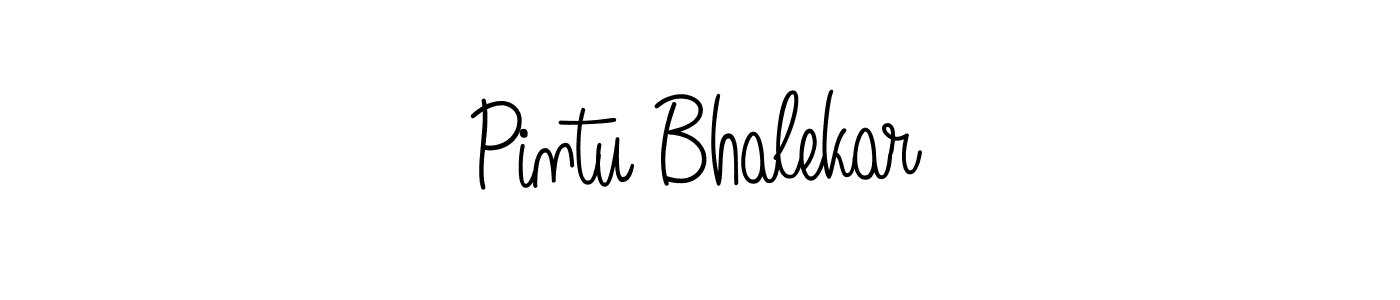 The best way (Angelique-Rose-font-FFP) to make a short signature is to pick only two or three words in your name. The name Pintu Bhalekar include a total of six letters. For converting this name. Pintu Bhalekar signature style 5 images and pictures png