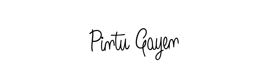 Use a signature maker to create a handwritten signature online. With this signature software, you can design (Angelique-Rose-font-FFP) your own signature for name Pintu Gayen. Pintu Gayen signature style 5 images and pictures png