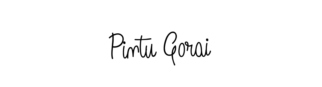 How to make Pintu Gorai name signature. Use Angelique-Rose-font-FFP style for creating short signs online. This is the latest handwritten sign. Pintu Gorai signature style 5 images and pictures png