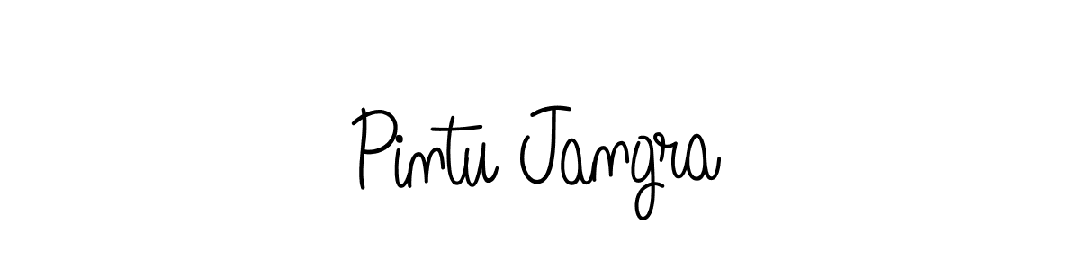 You should practise on your own different ways (Angelique-Rose-font-FFP) to write your name (Pintu Jangra) in signature. don't let someone else do it for you. Pintu Jangra signature style 5 images and pictures png