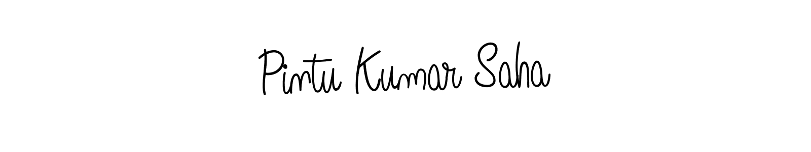 Use a signature maker to create a handwritten signature online. With this signature software, you can design (Angelique-Rose-font-FFP) your own signature for name Pintu Kumar Saha. Pintu Kumar Saha signature style 5 images and pictures png