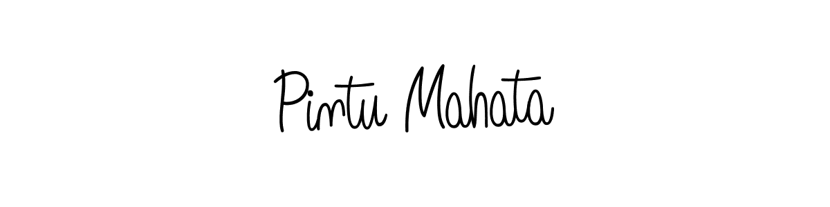 Pintu Mahata stylish signature style. Best Handwritten Sign (Angelique-Rose-font-FFP) for my name. Handwritten Signature Collection Ideas for my name Pintu Mahata. Pintu Mahata signature style 5 images and pictures png
