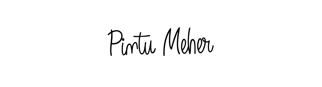 Make a beautiful signature design for name Pintu Meher. With this signature (Angelique-Rose-font-FFP) style, you can create a handwritten signature for free. Pintu Meher signature style 5 images and pictures png