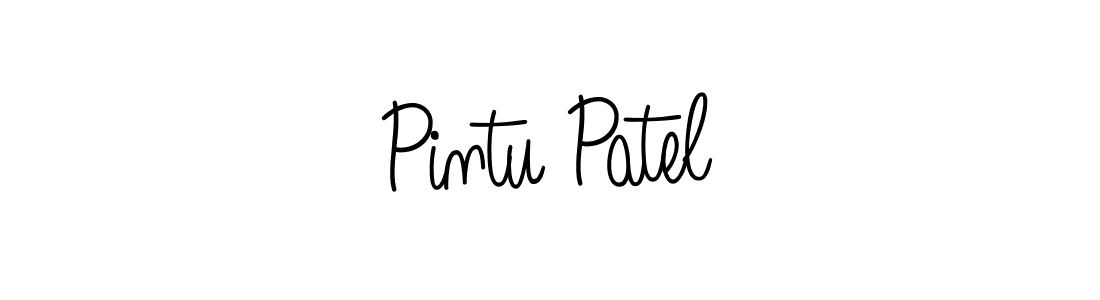 Pintu Patel stylish signature style. Best Handwritten Sign (Angelique-Rose-font-FFP) for my name. Handwritten Signature Collection Ideas for my name Pintu Patel. Pintu Patel signature style 5 images and pictures png