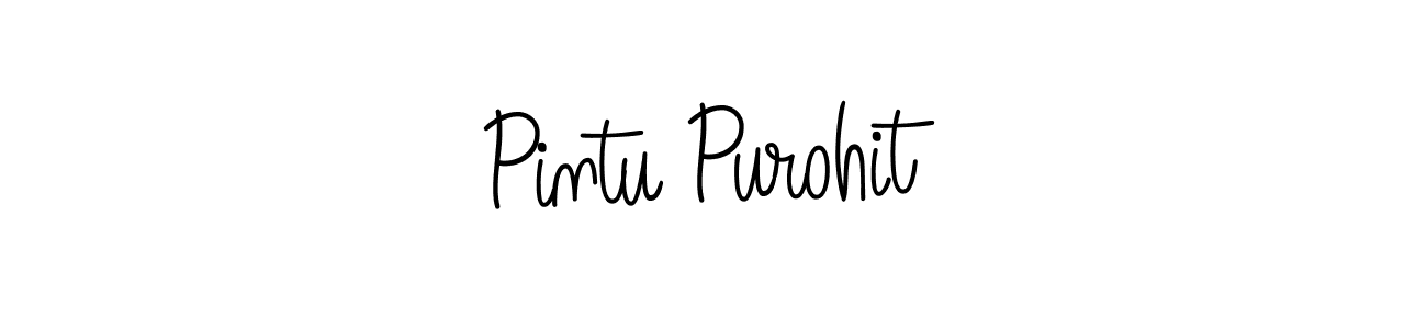 How to make Pintu Purohit name signature. Use Angelique-Rose-font-FFP style for creating short signs online. This is the latest handwritten sign. Pintu Purohit signature style 5 images and pictures png