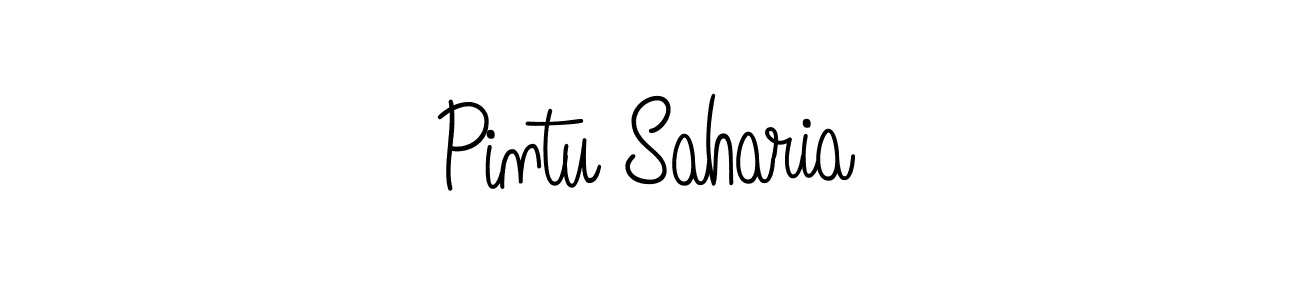 Make a beautiful signature design for name Pintu Saharia. With this signature (Angelique-Rose-font-FFP) style, you can create a handwritten signature for free. Pintu Saharia signature style 5 images and pictures png