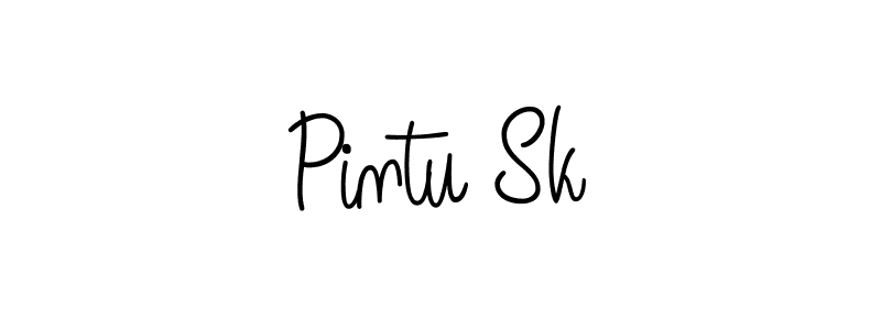 Design your own signature with our free online signature maker. With this signature software, you can create a handwritten (Angelique-Rose-font-FFP) signature for name Pintu Sk. Pintu Sk signature style 5 images and pictures png