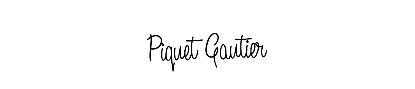 The best way (Angelique-Rose-font-FFP) to make a short signature is to pick only two or three words in your name. The name Piquet Gautier include a total of six letters. For converting this name. Piquet Gautier signature style 5 images and pictures png