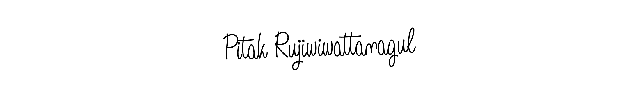 if you are searching for the best signature style for your name Pitak Rujiwiwattanagul. so please give up your signature search. here we have designed multiple signature styles  using Angelique-Rose-font-FFP. Pitak Rujiwiwattanagul signature style 5 images and pictures png