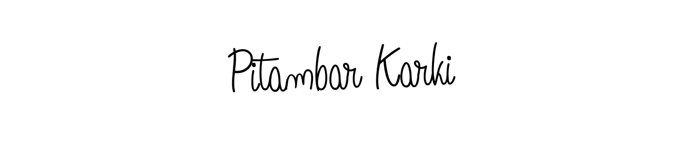 Use a signature maker to create a handwritten signature online. With this signature software, you can design (Angelique-Rose-font-FFP) your own signature for name Pitambar Karki. Pitambar Karki signature style 5 images and pictures png