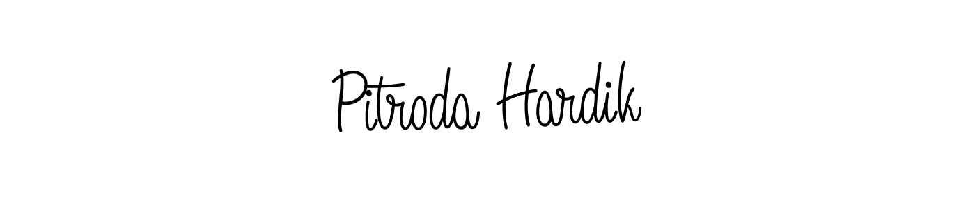 The best way (Angelique-Rose-font-FFP) to make a short signature is to pick only two or three words in your name. The name Pitroda Hardik include a total of six letters. For converting this name. Pitroda Hardik signature style 5 images and pictures png