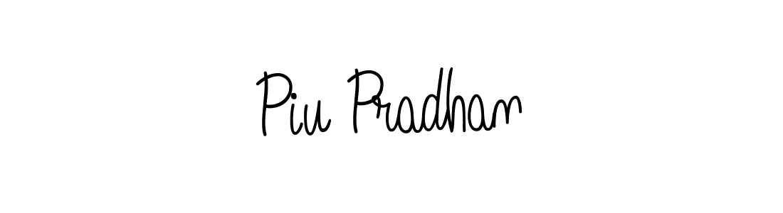 Make a beautiful signature design for name Piu Pradhan. With this signature (Angelique-Rose-font-FFP) style, you can create a handwritten signature for free. Piu Pradhan signature style 5 images and pictures png