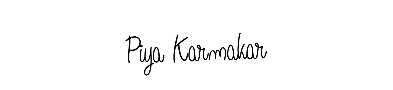 Make a beautiful signature design for name Piya Karmakar. With this signature (Angelique-Rose-font-FFP) style, you can create a handwritten signature for free. Piya Karmakar signature style 5 images and pictures png