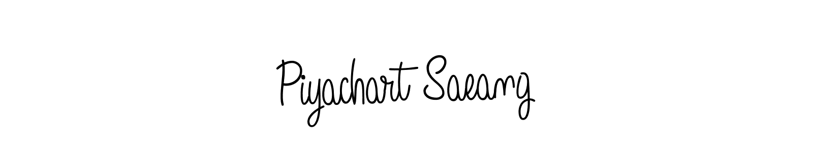How to make Piyachart Saeang name signature. Use Angelique-Rose-font-FFP style for creating short signs online. This is the latest handwritten sign. Piyachart Saeang signature style 5 images and pictures png