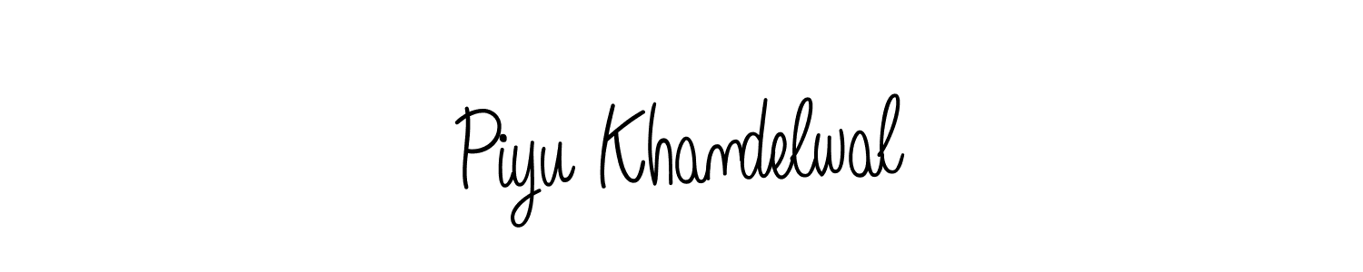 The best way (Angelique-Rose-font-FFP) to make a short signature is to pick only two or three words in your name. The name Piyu Khandelwal include a total of six letters. For converting this name. Piyu Khandelwal signature style 5 images and pictures png