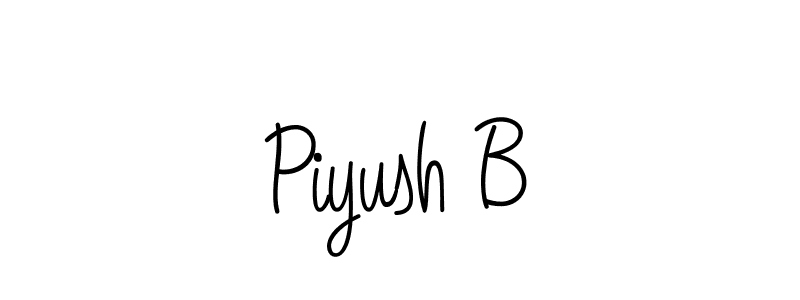 Make a beautiful signature design for name Piyush B. With this signature (Angelique-Rose-font-FFP) style, you can create a handwritten signature for free. Piyush B signature style 5 images and pictures png