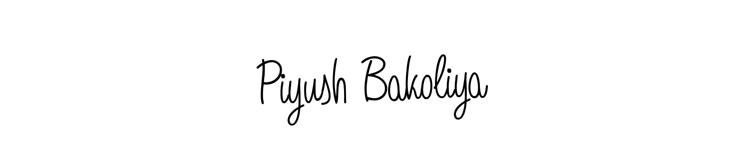 Use a signature maker to create a handwritten signature online. With this signature software, you can design (Angelique-Rose-font-FFP) your own signature for name Piyush Bakoliya. Piyush Bakoliya signature style 5 images and pictures png