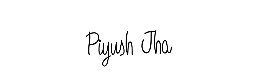 How to make Piyush Jha name signature. Use Angelique-Rose-font-FFP style for creating short signs online. This is the latest handwritten sign. Piyush Jha signature style 5 images and pictures png