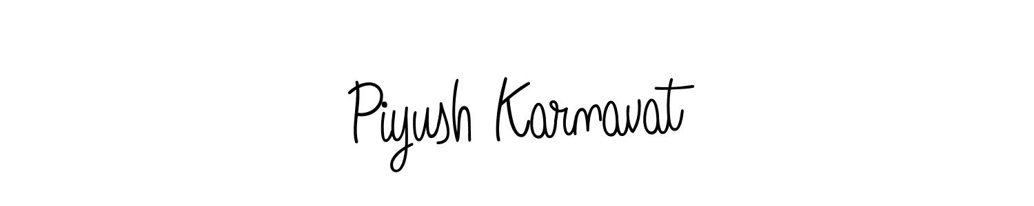 How to make Piyush Karnavat name signature. Use Angelique-Rose-font-FFP style for creating short signs online. This is the latest handwritten sign. Piyush Karnavat signature style 5 images and pictures png
